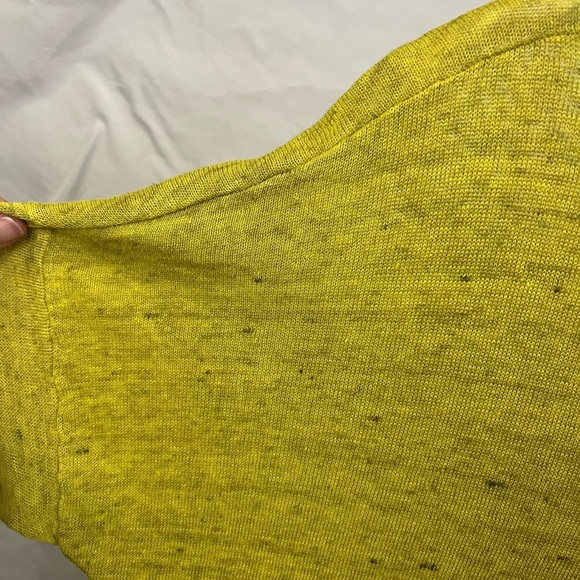 Eileen Fisher Drop Shoulder Yellow Linen Blend Long Sleeve Blouse- Size Large - Picture 5 of 5
